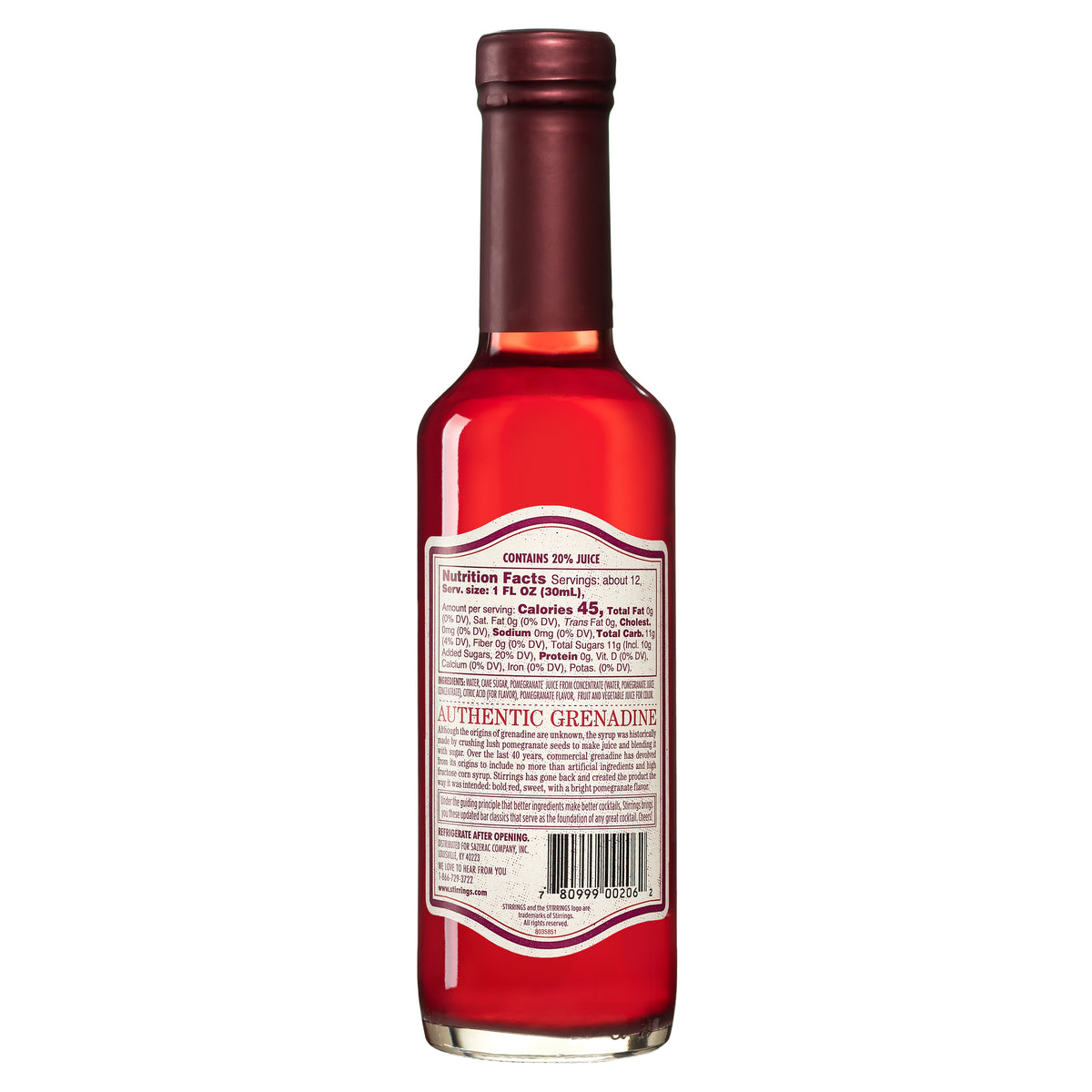 Grenadine Syrup Stirrings Sazerac Direct Wholesale